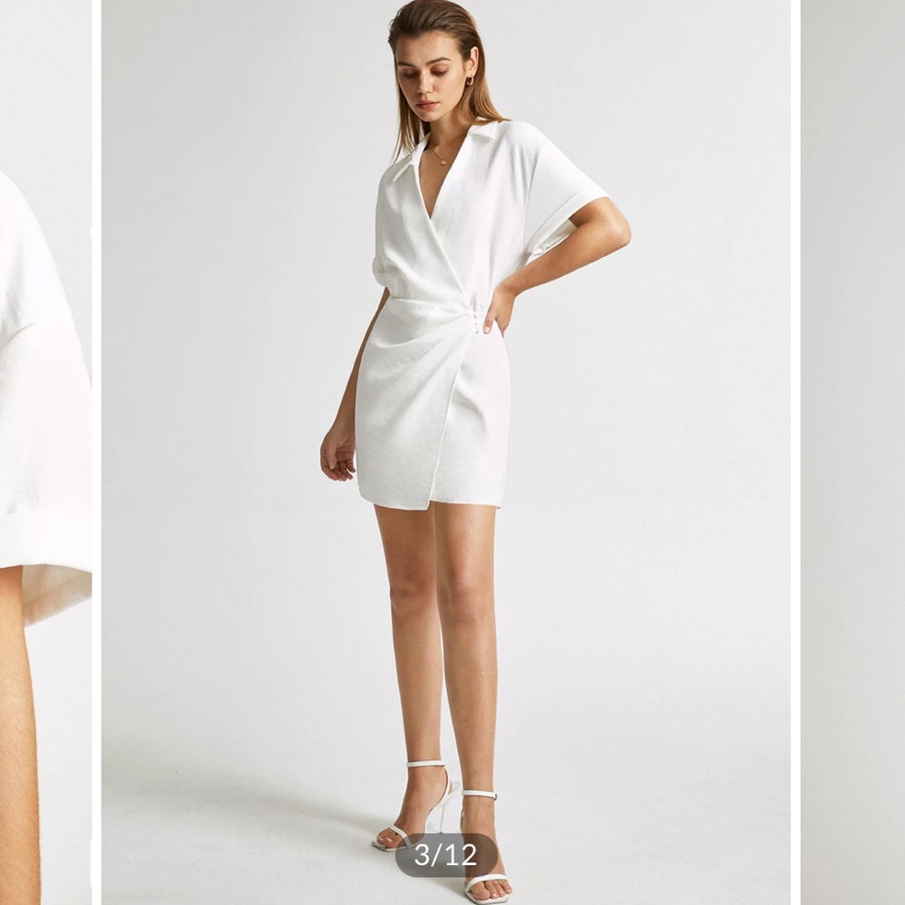 Zara mini wrap front dress - white